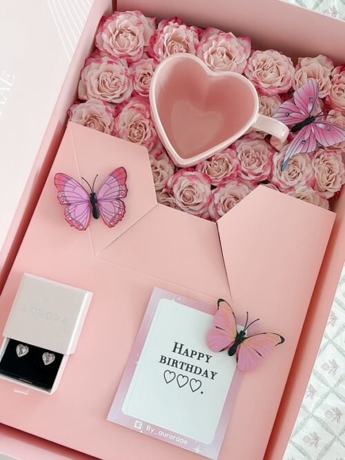 Earring Flower Box | بوكس ورد مع شغاب