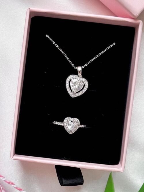 Silver heart set